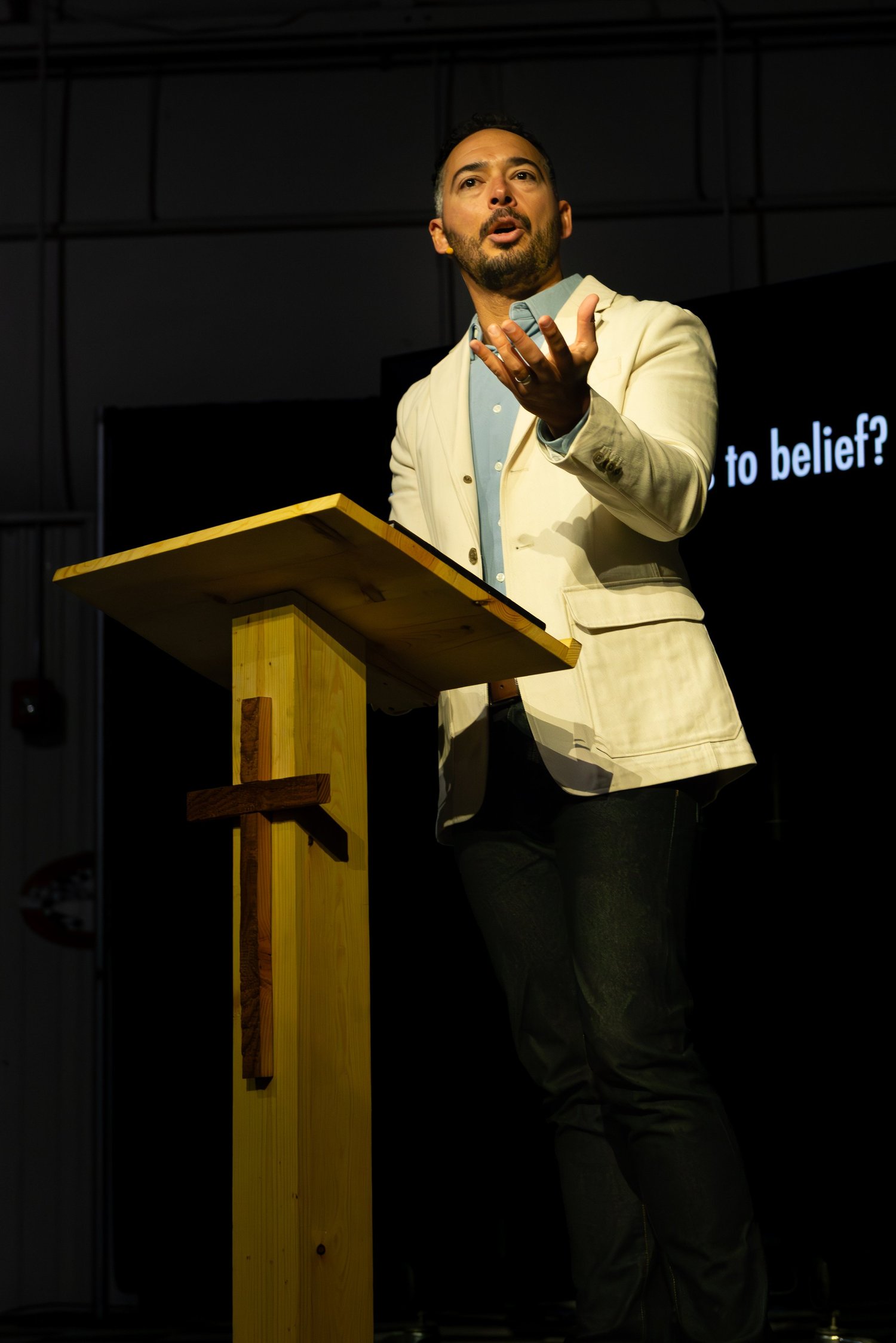 Caleb preaching at True Life’s Easter service