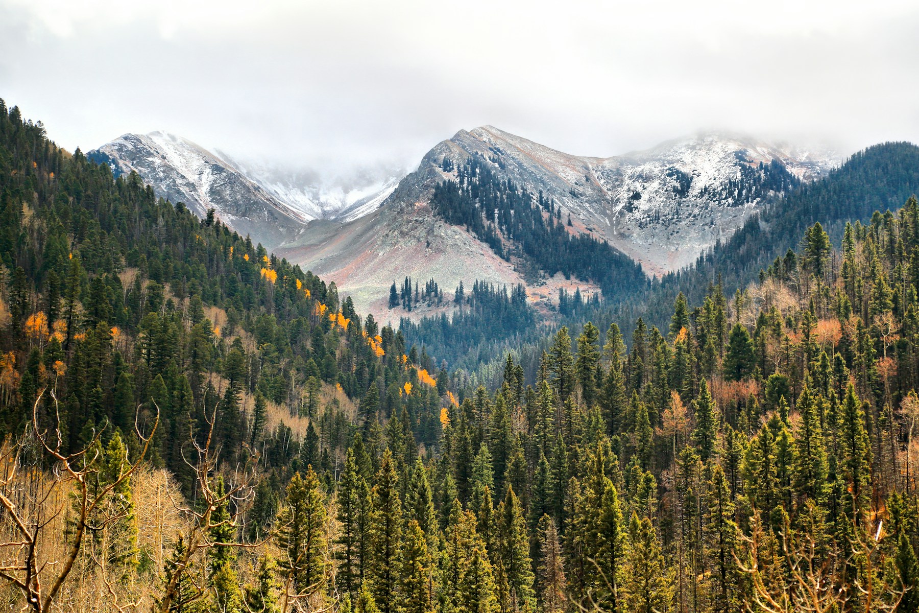 Stock photograph of a peaceful mountain landscape